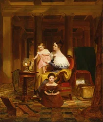 Le bocal à poissons rouges Mme Richard Cary Morse et famille